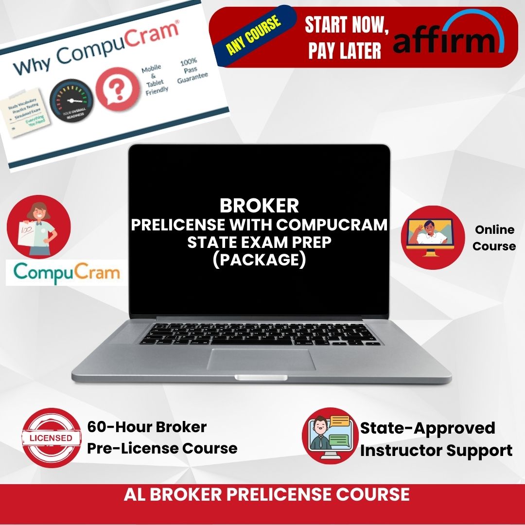 AL Broker Pre-Licensing Course w/CompuCram State Exam Prep