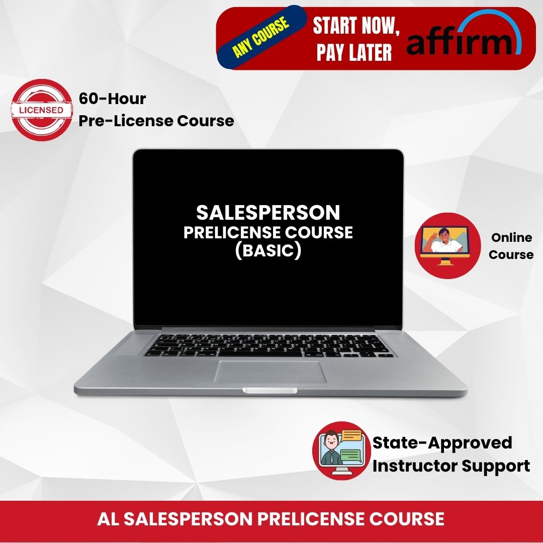 AL Real Estate Salesperson "Pre-License" Course Online (BASIC)
